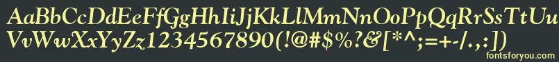 GoudyBoldItalic-fontti – keltaiset fontit mustalla taustalla