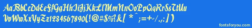Holla Font – Yellow Fonts on Blue Background
