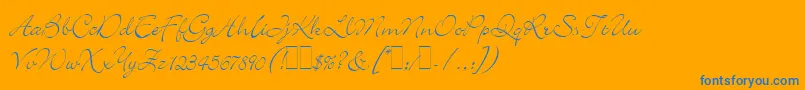 BickleyScriptLetPlain.1.0 Font – Blue Fonts on Orange Background