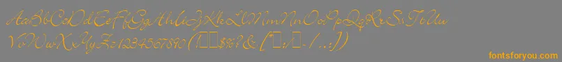 Lisätietoja BickleyScriptLetPlain.1.0-fontista BickleyScriptLetPlain.1.0-fontti – oranssit fontit harmaalla taustalla