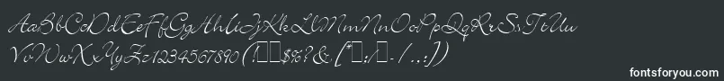 フォントBickleyScriptLetPlain.1.0 – 黒い背景に白い文字