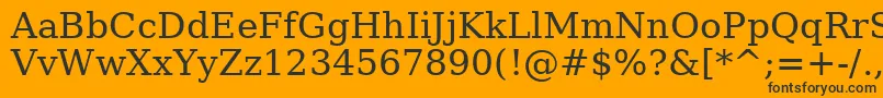 AeHor-Schriftart – Schwarze Schriften auf orangefarbenem Hintergrund