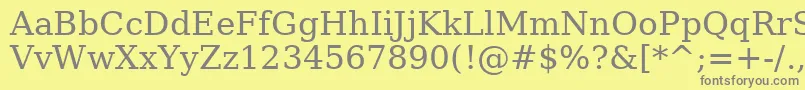 フォントAeHor – 黄色の背景に灰色の文字