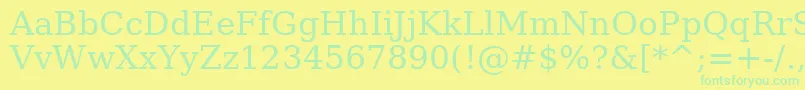 AeHor Font – Green Fonts on Yellow Background