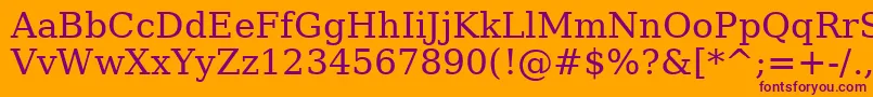 AeHor Font – Purple Fonts on Orange Background