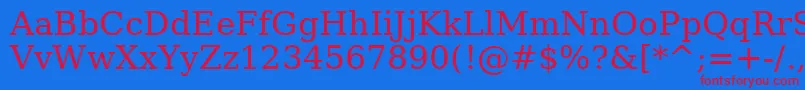 AeHor Font – Red Fonts on Blue Background