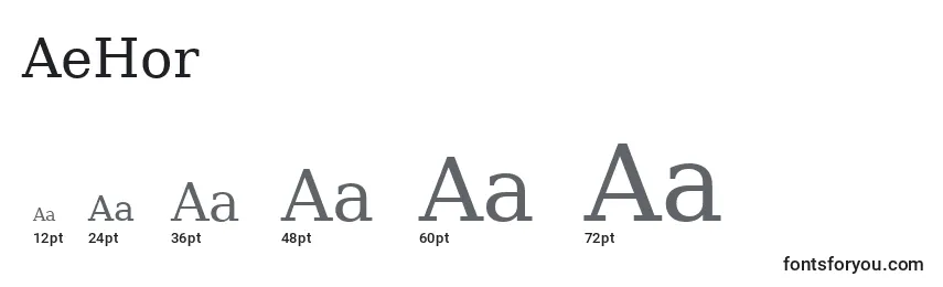Размеры шрифта AeHor