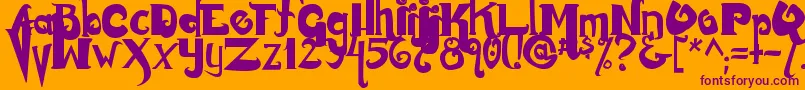 Monstur Font – Purple Fonts on Orange Background