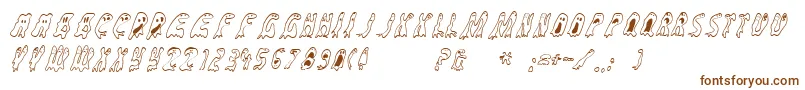 Groovyghosties-Schriftart – Braune Schriften auf weißem Hintergrund