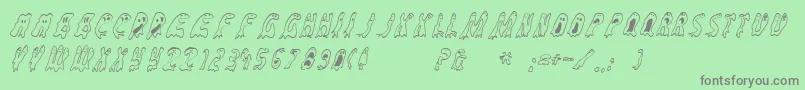 Groovyghosties Font – Gray Fonts on Green Background