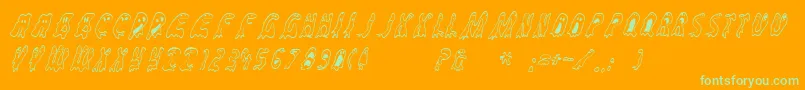 Groovyghosties Font – Green Fonts on Orange Background