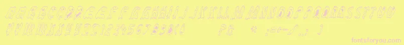 Groovyghosties-Schriftart – Rosa Schriften auf gelbem Hintergrund