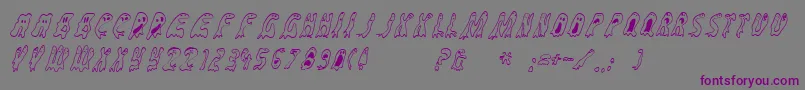 Groovyghosties-fontti – violetit fontit harmaalla taustalla