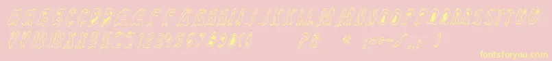 Groovyghosties-Schriftart – Gelbe Schriften auf rosa Hintergrund