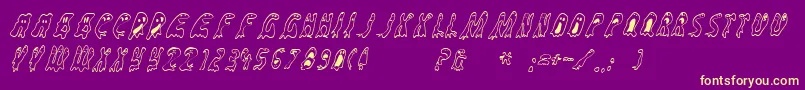 Groovyghosties Font – Yellow Fonts on Purple Background