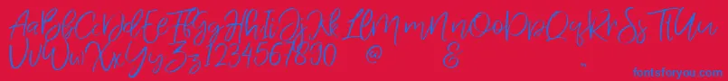 JandysDua Font – Blue Fonts on Red Background