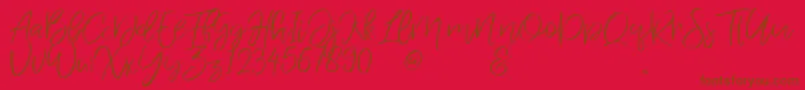 JandysDua Font – Brown Fonts on Red Background