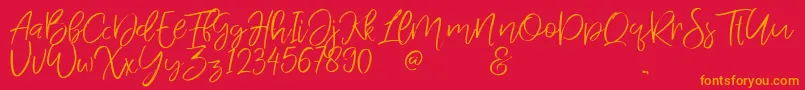 JandysDua Font – Orange Fonts on Red Background