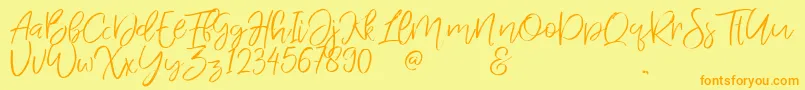 JandysDua Font – Orange Fonts on Yellow Background