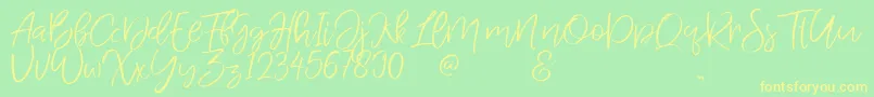 JandysDua Font – Yellow Fonts on Green Background