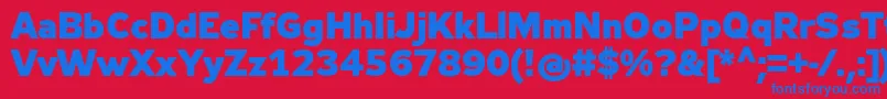 Zeppelin33Bold Font – Blue Fonts on Red Background