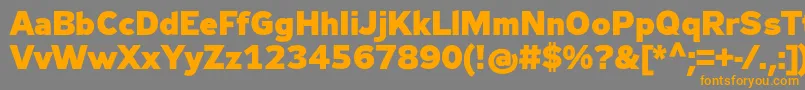 フォントZeppelin33Bold – オレンジの文字は灰色の背景にあります。