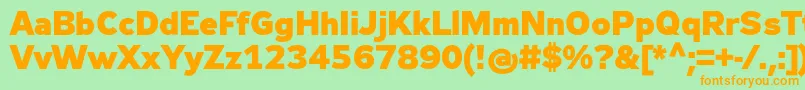 Zeppelin33Bold-Schriftart – Orangefarbene Schriften auf grünem Hintergrund