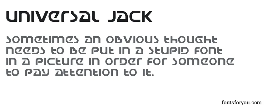 Überblick über die Schriftart Universal Jack