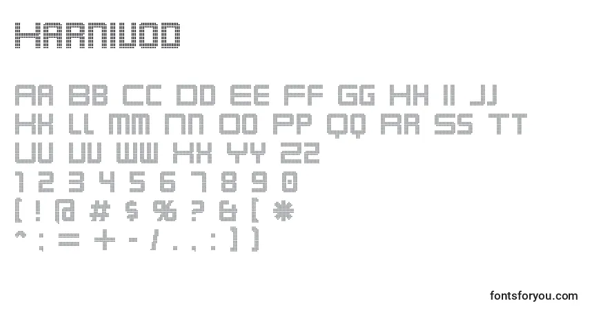Czcionka Karnivod – alfabet, cyfry, specjalne znaki