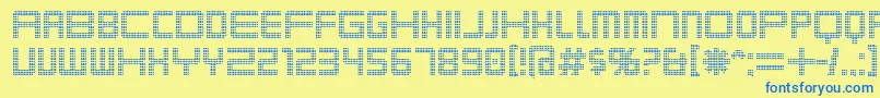 Karnivod Font – Blue Fonts on Yellow Background