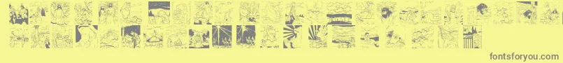 Fonte Biblishpictures – fontes cinzas em um fundo amarelo