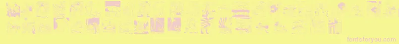 フォントBiblishpictures – ピンクのフォント、黄色の背景