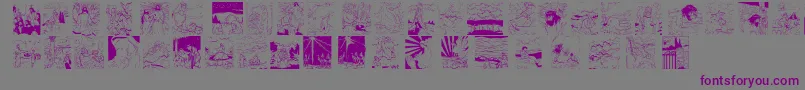 Czcionka Biblishpictures – fioletowe czcionki na szarym tle