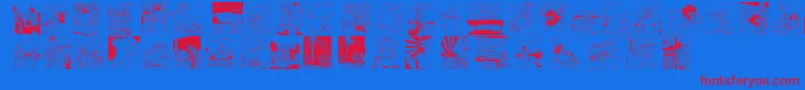 Biblishpictures Font – Red Fonts on Blue Background