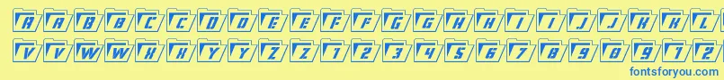 Eyesonlyoutsemicondital Font – Blue Fonts on Yellow Background