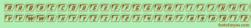 Eyesonlyoutsemicondital Font – Brown Fonts on Green Background