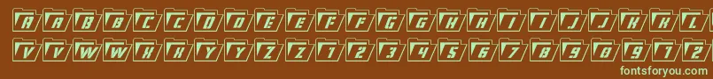 Eyesonlyoutsemicondital Font – Green Fonts on Brown Background