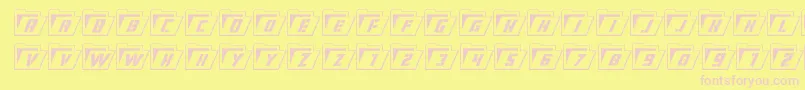 Eyesonlyoutsemicondital Font – Pink Fonts on Yellow Background