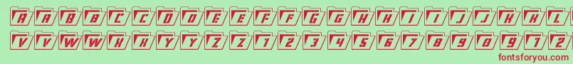 Eyesonlyoutsemicondital-fontti – punaiset fontit vihreällä taustalla