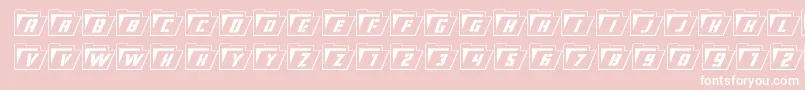 Шрифт Eyesonlyoutsemicondital – белые шрифты на розовом фоне