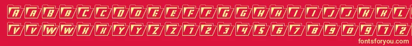 Eyesonlyoutsemicondital Font – Yellow Fonts on Red Background