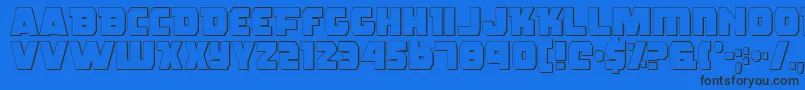RogueHeroOutline Font – Black Fonts on Blue Background