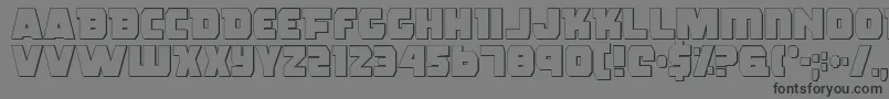 RogueHeroOutline-Schriftart – Schwarze Schriften auf grauem Hintergrund