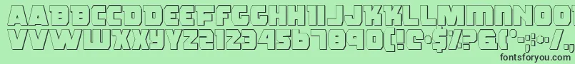 RogueHeroOutline Font – Black Fonts on Green Background