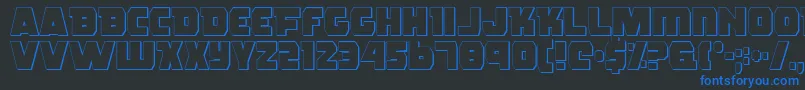 RogueHeroOutline Font – Blue Fonts on Black Background