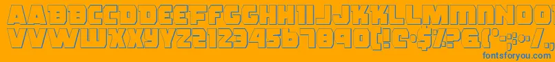 RogueHeroOutline Font – Blue Fonts on Orange Background