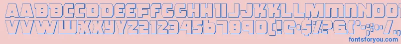 RogueHeroOutline Font – Blue Fonts on Pink Background