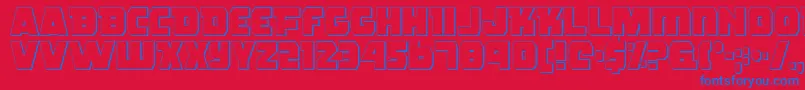 RogueHeroOutline-fontti – siniset fontit punaisella taustalla