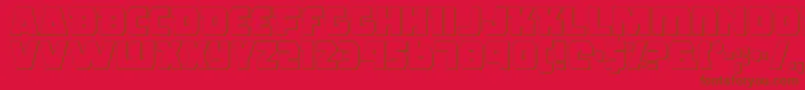 RogueHeroOutline-Schriftart – Braune Schriften auf rotem Hintergrund