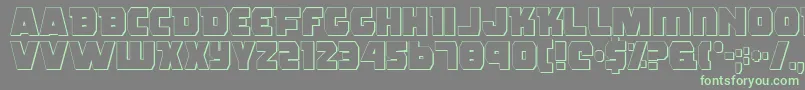 RogueHeroOutline Font – Green Fonts on Gray Background